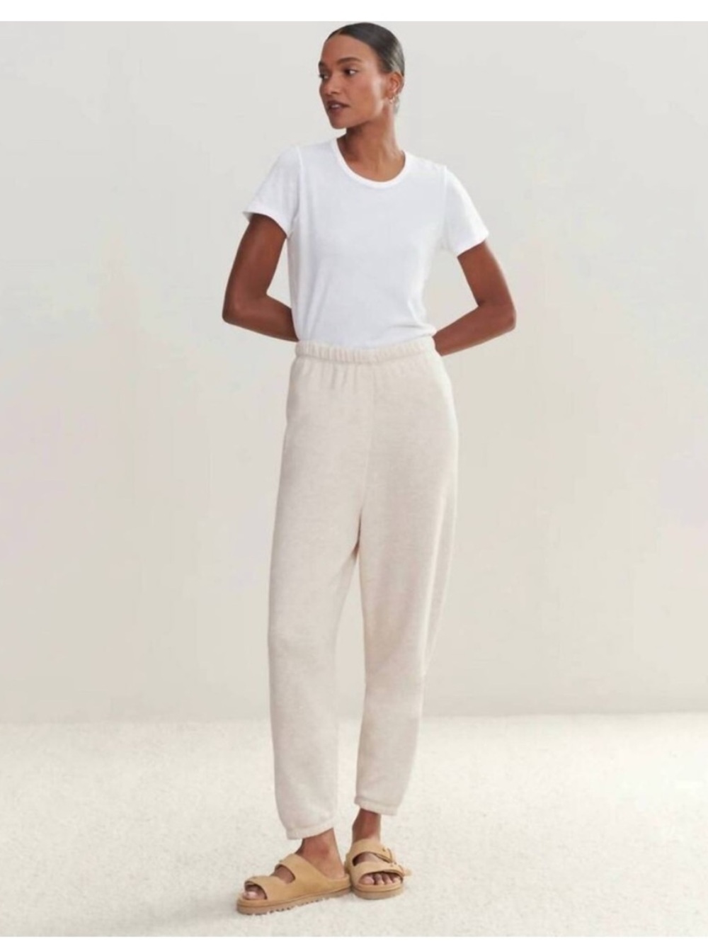Jenni Kayne Saturday Sweatpants Joggers in Oatmeal Size Small